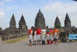 My family infront of Prambanan temple complex on 27/06/2014