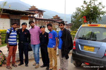 Most surprising fact for us is that one of these friendly Bhutanese police can speak Telugu(My mother tongue)
